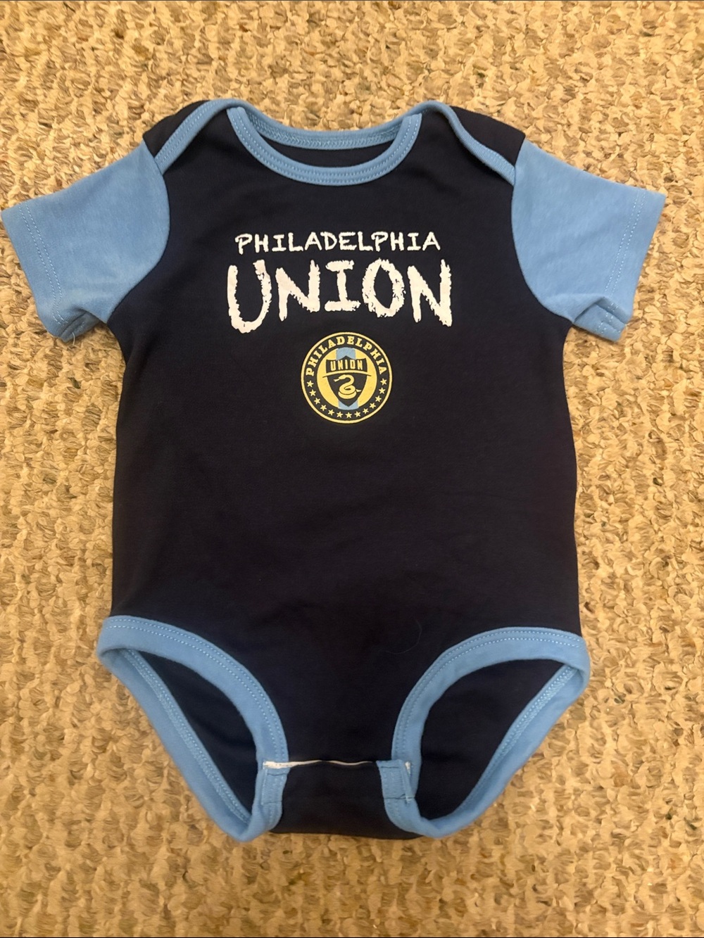 Philadelphia Union Navy and Light Blue Baby One-Piece, Size 12M